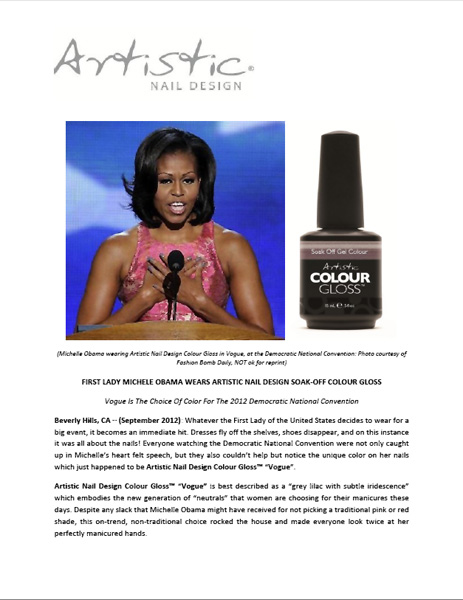 Michelle Obama wears Artistic Colour Gloss Vogue